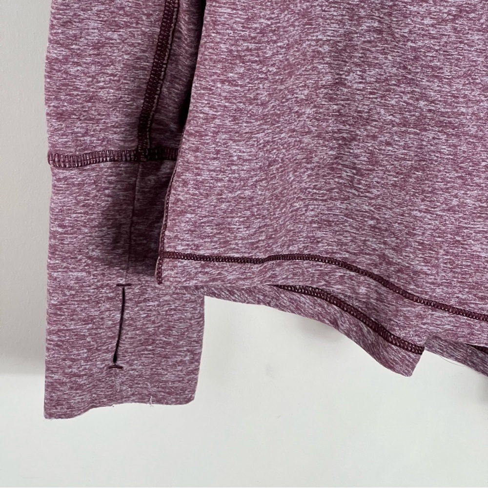 Lululemon Women’s Warm Your Core Long Sleeve Tee Heathered Bordeaux Drama Size 6 - Picture 13 of 14